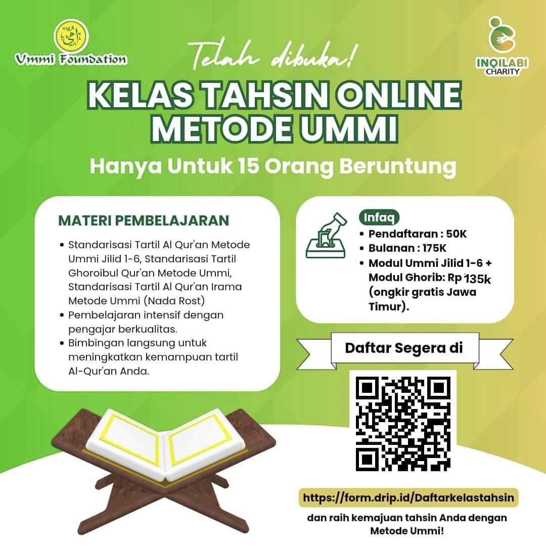 Gambar program Kelas Tahsin Online Metode UMMI Akhwat